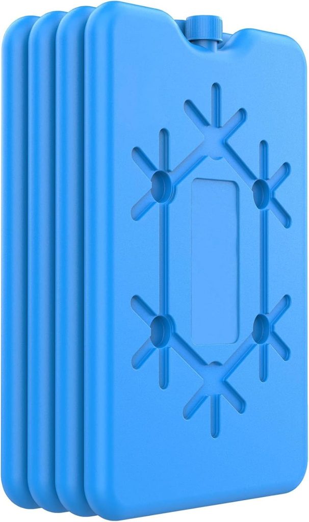 sunVigorous Bloc Glace pour glaciere - Lot de 4 pièces, Chaque de 200 millilitres-Pain de Glace pour Sac Isotherme - Un Accessoire de Refroidissement Indispensable.