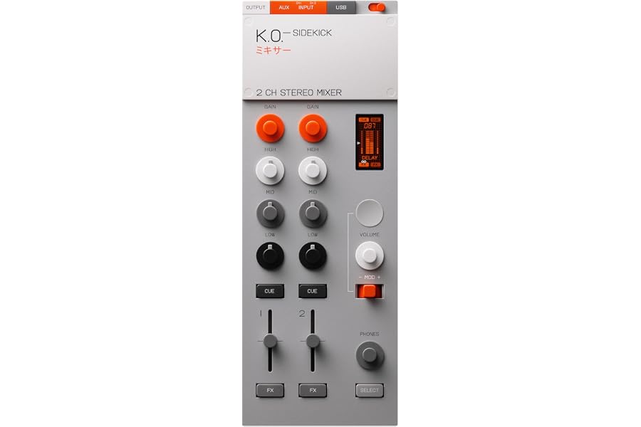 teenage engineering EP–136 K.O.–SIDEKICK standalone 2 channel stereo dj mixer, audio interface ad built-in fx