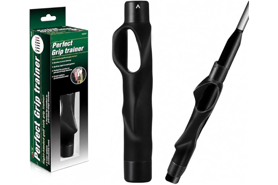 tzvvi Golf Grip Trainer – Correct Hand Placement Training Aid to Improve Swing Consistency & Muscle Memory, Easy-On Golf Practice Tool