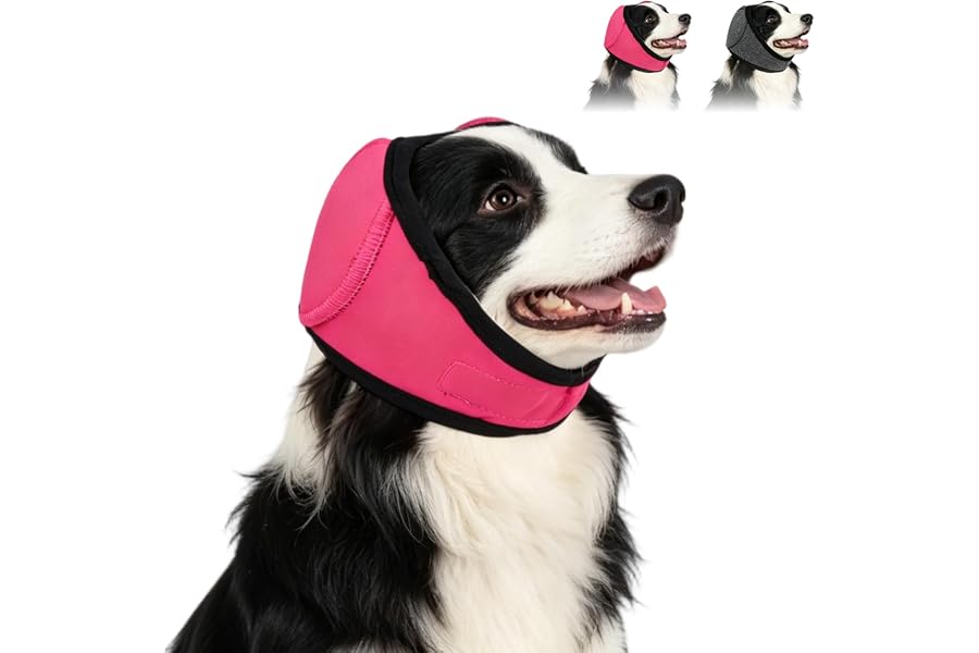 yetary Noise Cancelling Ear Wrap, Dog No Shake Ear Wraps, Comfortable Quiet Dogs Calming Hoodie, Adjustable, Effectively isolates Noise from Fireworks, Thunder, and Vacuum Cleaners (Magenta, L)