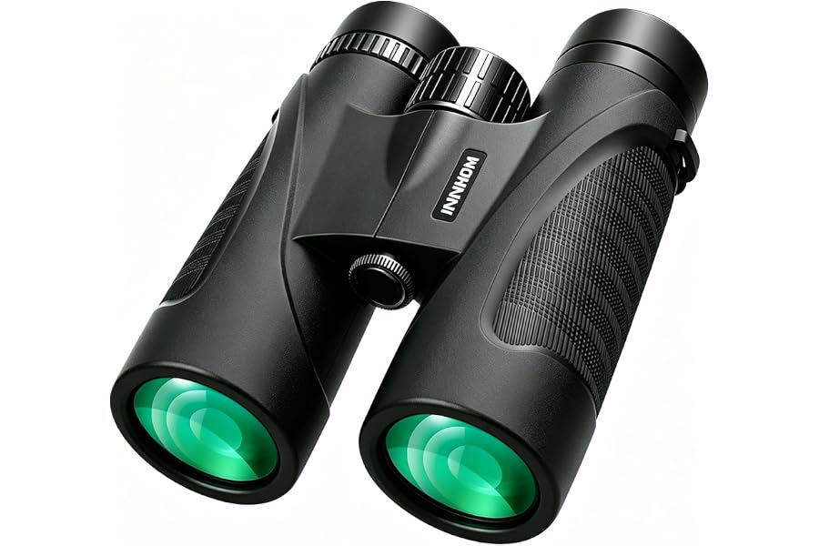 12x42 HD Waterproof Binoculars for Adults, Compact Binocular for Bird Watching (Black) | High Powered Binoculars BAK4 Prism F