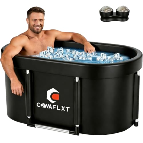 133Gal XL Oval Ice Bath Tub for Athletes, Foldable Cold Plunge Tub