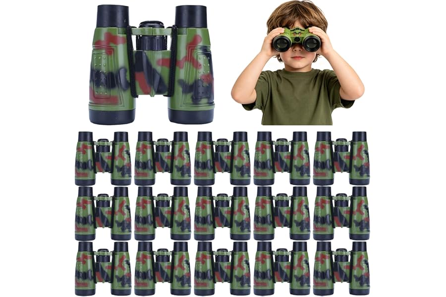 16pcs Binoculars with Neck Lanyard, Compact Lightweight Binoculars Bulk for Outdoor Exploration, Jungle Safari, Hunting, Bird Watching, Camping, Hiking, Party Favors & General Gift