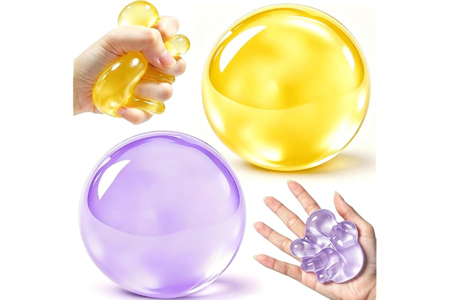 2 PCS Coconut Oil Squishy Stress Ball, Moldable & No Rebound Fidget Balls | Sensory Fidget Toys for Study Work,Soft Stress Relief Toy for Adults Kids