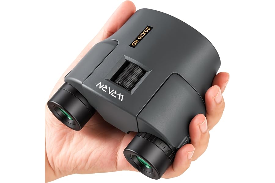 20X30 Compact Binoculars for Adults Bird Watching Travel, Grey | High Power, Low Light Vision, Large Eyepiece Easy Focus for Sightseeing Hiking Camping Cruise Concert