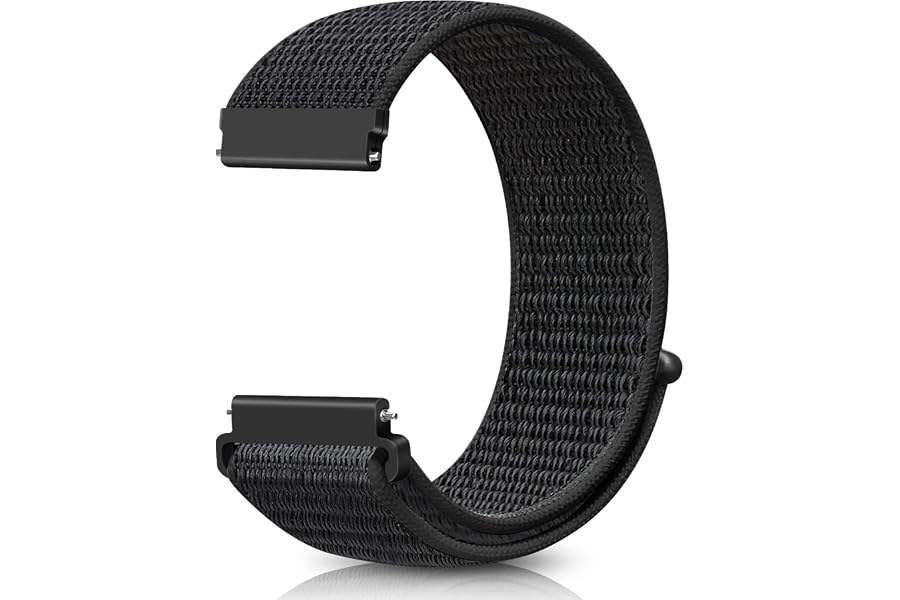 20mm Nylon Quick Release Band Compatible with Samsung Galaxy Watch 7 6 5 4 40mm 44mm/Garmin Vívoactive 6/5/3/3 Music/Forerunner 570 42mm/55/158/165/245/645/Amazift Active 2/Active/T-Rex 3 Pro 44mm