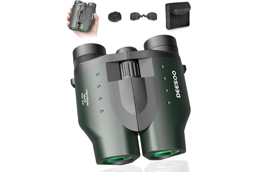 25x32 Compact Binoculars for Adults Kids, High Power BAK4 FMC Lightweight | Lightweight Pocket Size for Travel, Eyeglass Friendly, Small Binoculars for Cruise Ship, Clear Vision for Bird Watching