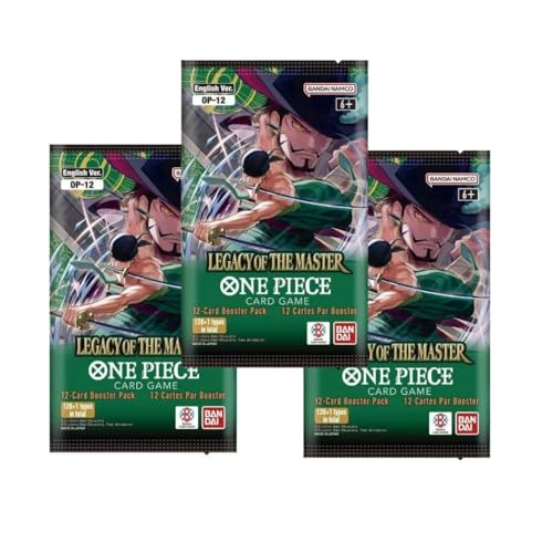 3× One Piece TCG - Legacy of The Master (OP-12) Booster Pack - English - 12 Cards Each Pack
