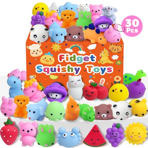 30 Pack Kawaii Squishy Toys, Fidget Party Favors for Kids 3-5, 4-8, 8-12