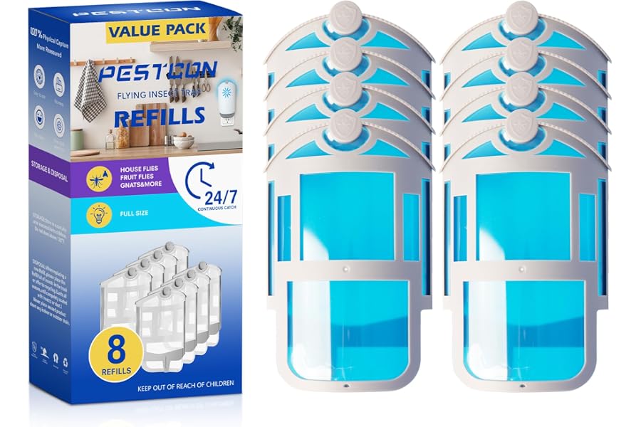 8 Pack Refill Cartridges Kit Compatible with Flying Insect Trap Refill Plug-in Light, Replacement 100% Fit