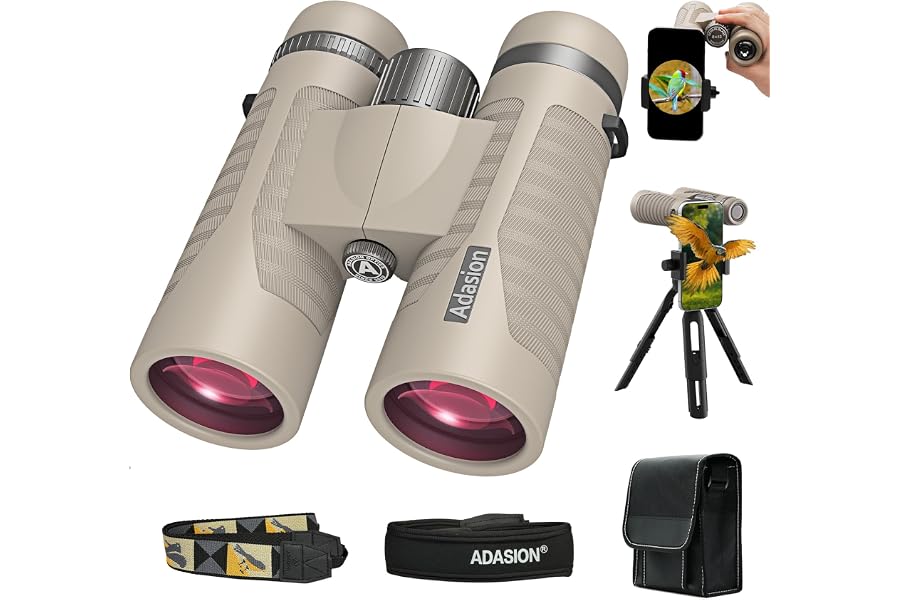 8x42 Binoculars for Adults High Powered with Phone Adapter & Tripod | Super Bright BAK4 Prism, Waterproof, for Bird Watching Cruise Travel Safari Hunting Hiking Sports