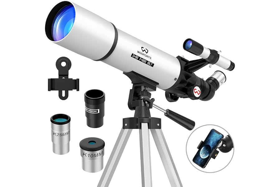 90mm Telescope for Adults High Powered, Magnification 180X | 600mm Astronomy Portable Professional Refractor Telescope for Beginners, with Adjustable Tripod, Phone Adapter, Carry Bag
