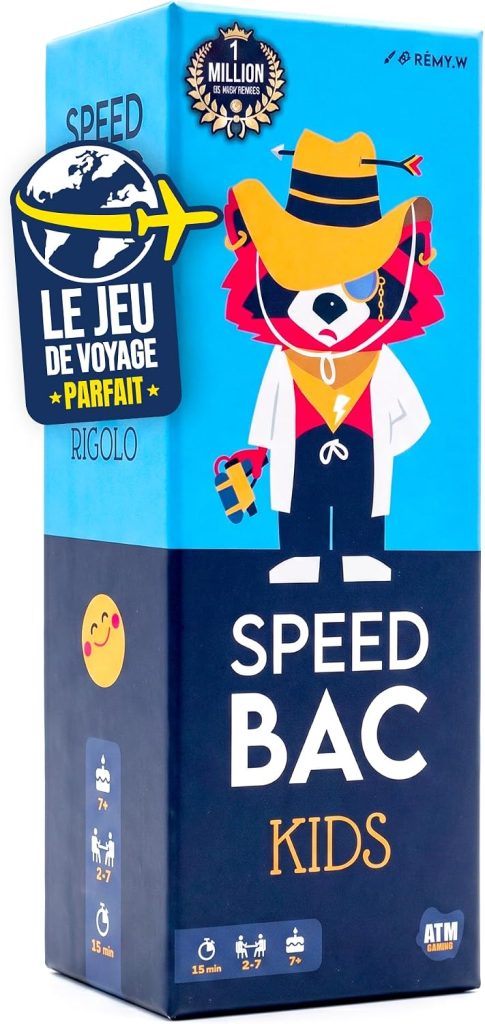 ATM Gaming Speedbac Kids - Jeu de société Enfants - Parfait pour Mettre l'ambiance en Famille - 2 à 7 Joueurs - Grand Prix du Jouet 2024 - A Partir de 7 Ans - Format Voyage