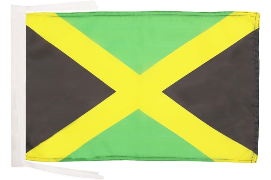 AZ FLAG Jamaica Flag 12x18 in Jamaican 100D Polyester Cords | Indoor and outdoor use 45x30 cm decorative flag double stitched seams and reinforced edges with ties