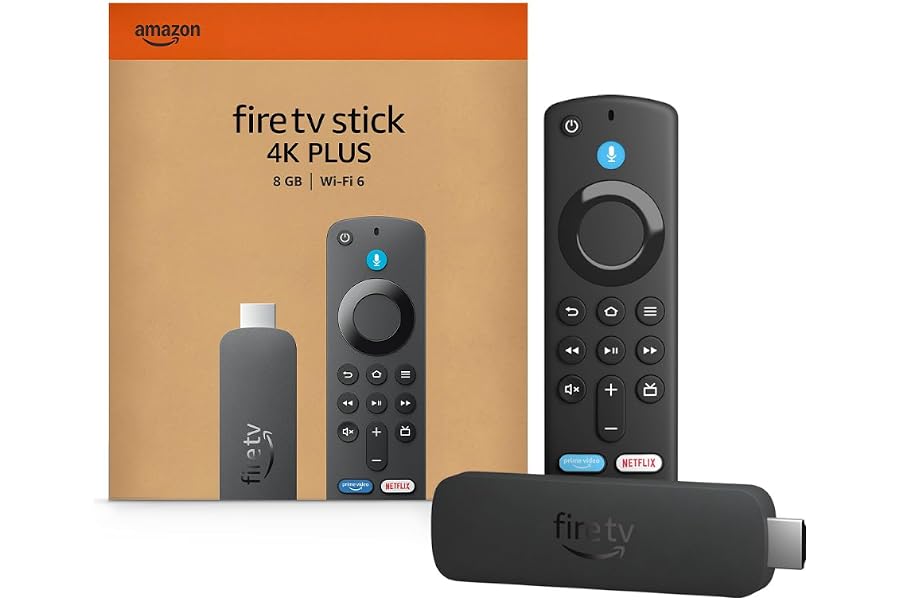 Amazon Fire TV Stick 4K Plus (newest model) with AI-powered Fire TV Search, Wi-Fi 6, stream hundreds of thousands of movies and shows, free & live TV, find shows faster with Alexa+