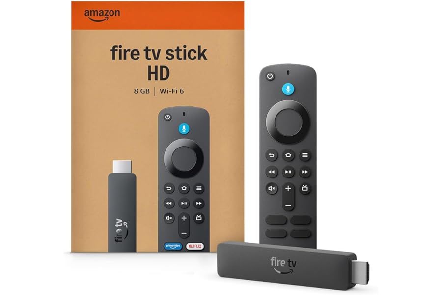 Amazon Fire TV Stick HD (newest model), free & live TV, Alexa Voice Remote, powered by the TV, effortless setup, find shows faster with Alexa+
