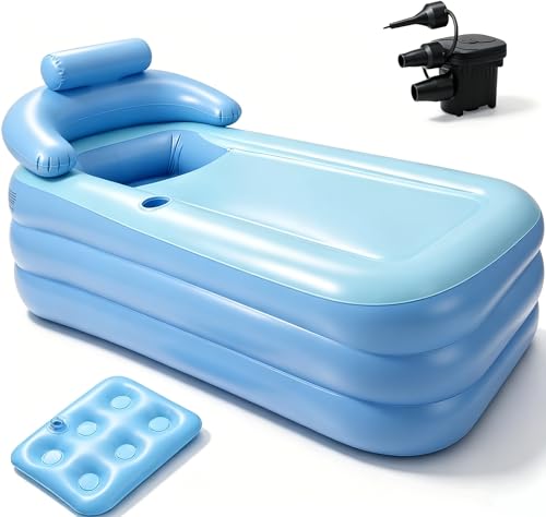 Anfrere Portable Inflatable Bathtub with Electric Air Pump & Repair Patches