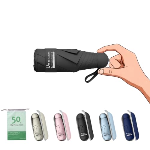BAODINI Mini Travel Umbrella with UV Sun Protection, Compact Pocket-Size