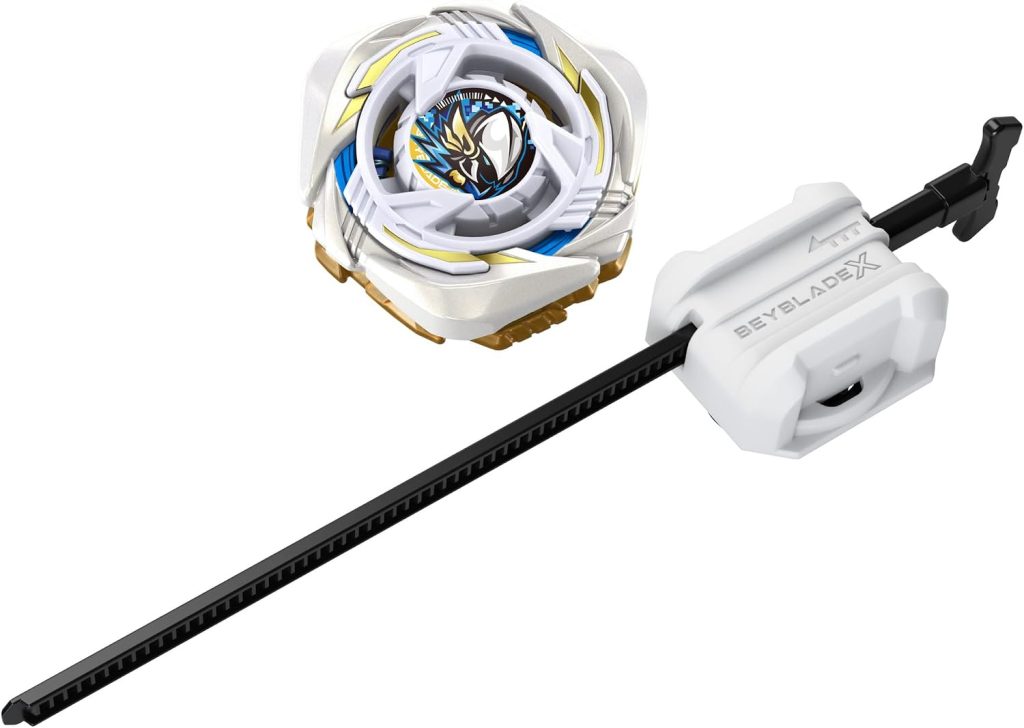 Beyblade X, Glory Valkerion LF UX Infinity, Kit Inicial con Top Takara Tomy de Tipo Ataque y Lanzador, Juego de Tops de Batalla, A Partir de 8 años