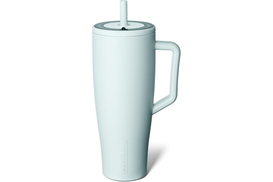 BrüMate Era 40 oz Tumbler with Handle and Straw | 100% Leakproof Insulated Water Bottle Tumbler with Lid and Flexible SoftSip Straw | Made of Stainless Steel | Cup Holder Friendly | 40oz (Blue Agave)