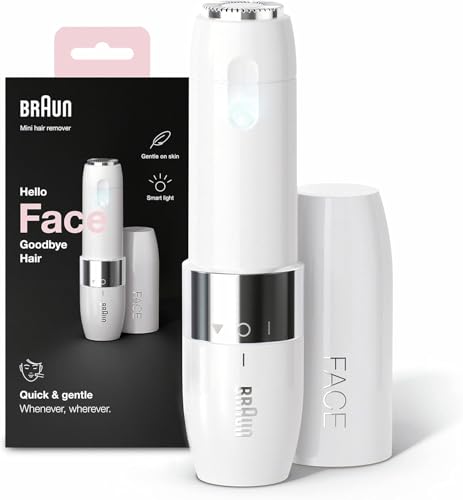 Braun Mini Depiladora Facial para Mujer FS1000, Blanco | con Luz Smartlight Incorporada, Rasuradora de Precisión, Depilación de Labio Superior, Barbilla Y Mejillas | con Luz Smartlight Incorporada, Rasuradora de Precisión, Depilación de Labio Superior, Barbilla Y Mejillas
