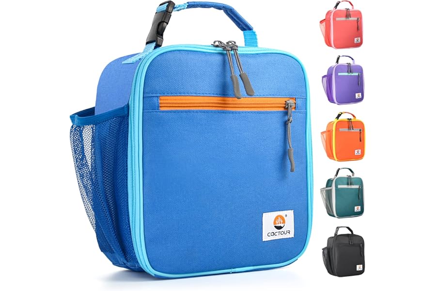 CaCTOUR Lunch Box Kids,Premium Insulated Lunchbox for Girls Boys,Soft Mini Cooler Bag Back to School Thermal Reusable Lunch Bag for Work School Picnic (Blue)
