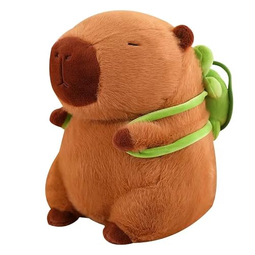 Capybara Stuffed Animals Plush Toy Pillow with Removable Turtle Backpack