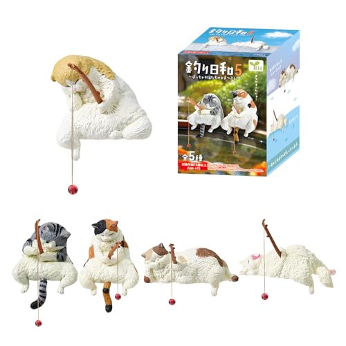 Cat Blind Box,Fishing Cat Series Blind Box (1 Pack), Mini Cat Figurines
