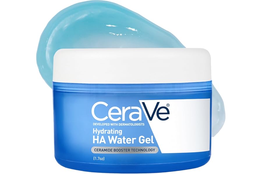 CeraVe Hydrating Hyaluronic Acid Water Gel Moisturizer for Face, 17oz | Lightweight Water Gel with Ceramides, Niacinamide and Hyaluronic Acid For Plumping Hydration, Safe For Sensitive Skin