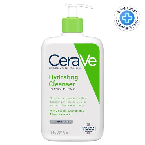 CeraVe Vochtinbrengende Reiniger voor Normale tot Droge Huid | Dagelijkse Gezichts- en Lichaamswas | Geurvrij | 473 ml : Cerave Crema Limpiadora Hidratante Piel Normal y S