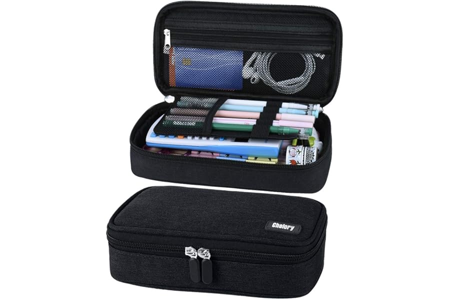 Chelory Big Capacity Pencil Case Large Pencil Bag Pouch Pen Case Pencil Marker Holder Stationery Storage Makeup Bag for Office Supplies Adults