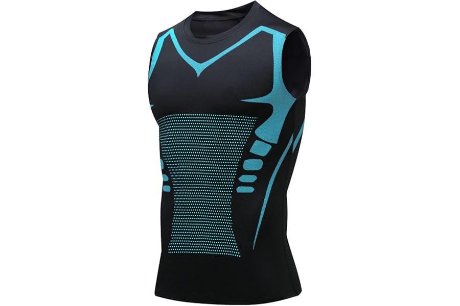Compression Shirt Men Slimming Body Shaper Vest Crewneck Workout Tank Top | Tummy Control Undershirts, Gynecomastia Compression Shirts, Back Support, Sleeveless Muscle Shirts, Shaping Tank Top