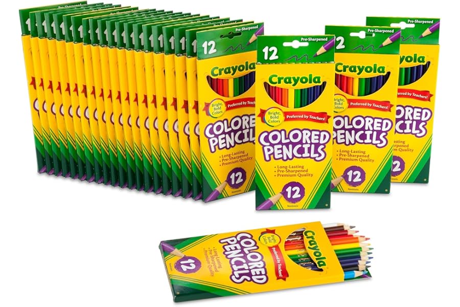 Crayola Bulk Colored Pencils for Kids (24pk), Teacher Classroom Must Haves, School Supplies for Preschool & Kindergarten, 12