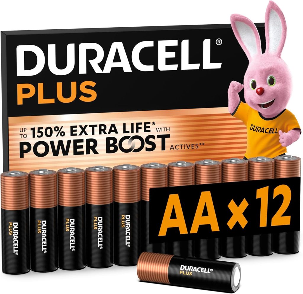 DURACELL Plus AA Pilas Alcalinas (Paquete de 12) 1.5V, LR06 | Hasta un 150% de extra duración con POWER BOOST ACTIVES – Mandos para videojuegos y cámaras digitales