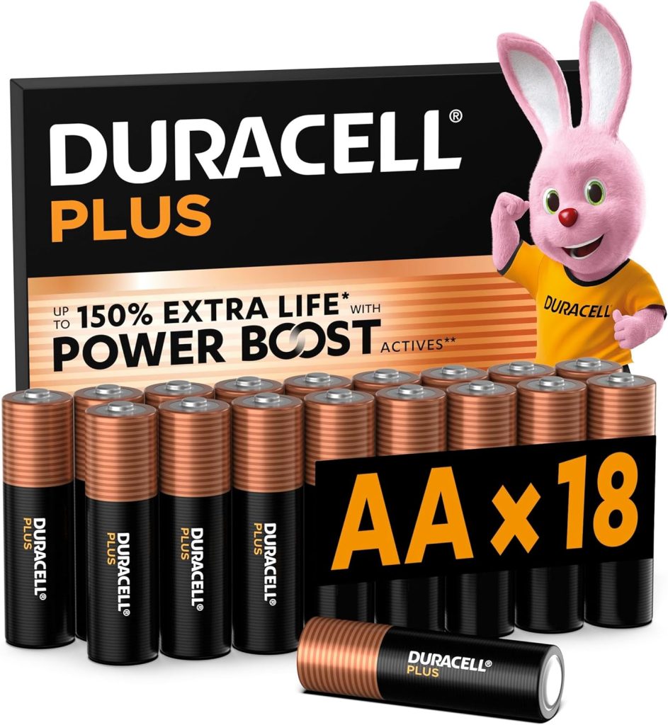 DURACELL Plus AA Pilas Alcalinas (Paquete de 18) 1.5V, LR06 | Hasta un 150% de extra duración con POWER BOOST ACTIVES – Mandos para videojuegos y cámaras digitales