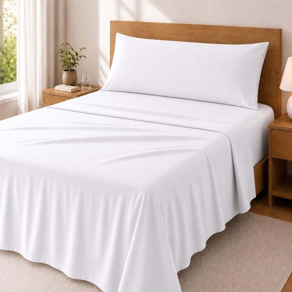 Degrees Home Premium – Juego de Sábanas 90x190 cm 3 Piezas: Sábana Bajera Ajustable, Encimera y Funda de Almohada 90X45 – Microfibra Cepillada, Suave, Oeko-Tex Certificado