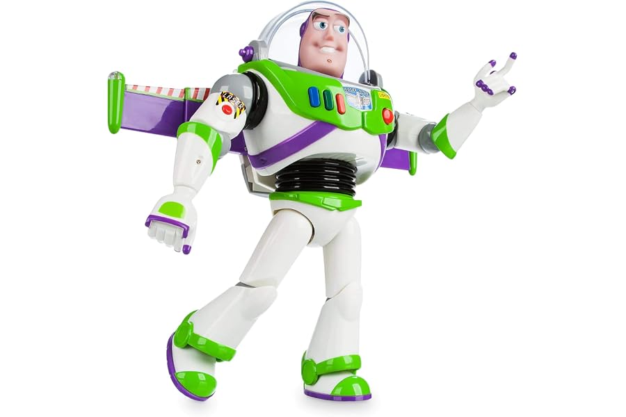 Disney Store Official Buzz Lightyear Interactive Talking Action Figure from Toy Story, Features 10+ English Phrases, Interacts with Other Figures and Toys
