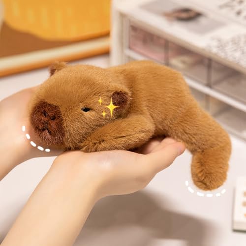 Ditucu Cute Palm-Sized Capybara Stuffed Animal Soft Capibara Plush Doll Small Plushies Toys Gifts for Kids Brown 7.8 inch