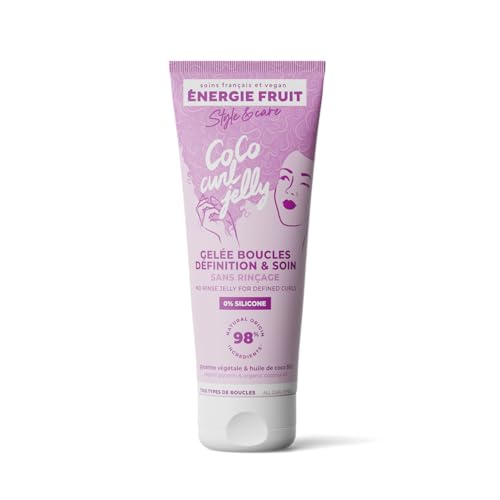 ENERGIE FRUIT Coco Curl - Gelée Coiffante Sans Rinçage Hydratation Définition Boucles - Anti-Frisottis - Sans Effet Carton - Cheveux ondulés, bouclés, frisés - Huile de coco Bio - 98% Naturel - 200ML