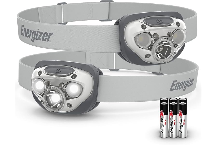 Energizer LED Headlamp PRO (2-Pack), IPX4 Water Resistant Head Light | Hands-free light, camping headlamps for indoor and outdoor use, 260 lumens, head lights for forehead, 3 modes
