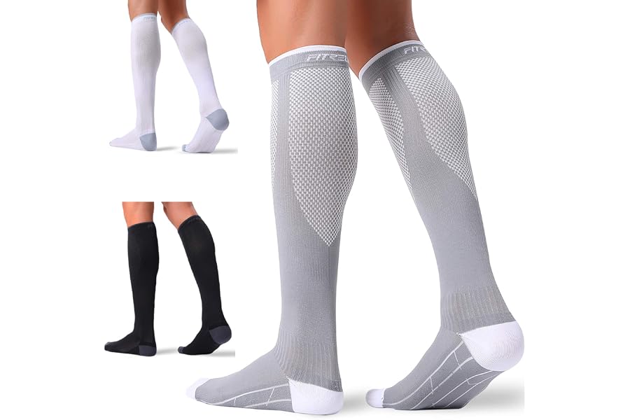FITRELL 3 Pairs Compression Socks for Women and Men 20-30mmHg-Circulation Support Socks
