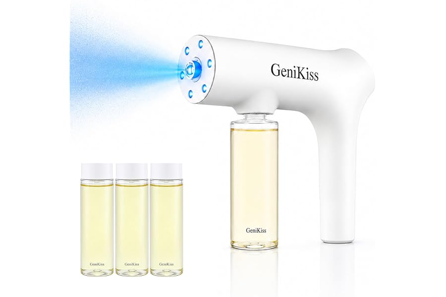 GeniKiss Nano Blue Light Deodorizer Spray Refill Pet & Home Odor Eliminator | Bio-Enzyme Odor Control, For Dog & Cat Urine, L
