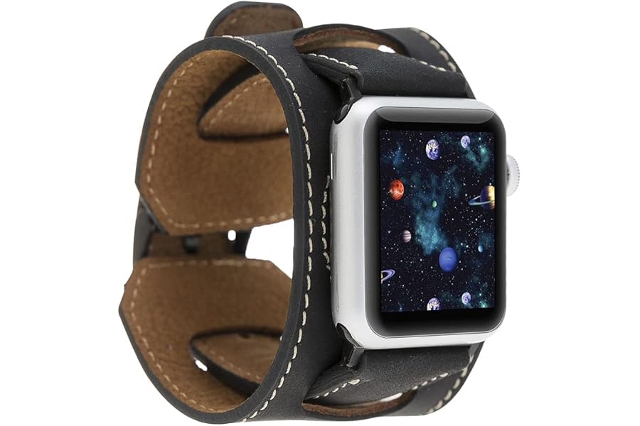 HARDISTON Cuff Watch Band Compatible with Apple 38mm 40mm 41mm 42mm 44mm 45mm 49mm for men & women, Handmade Genuine Leather, Compatible with iWatch Series 11 10 9 8 7 6 5 4 3 2 1 SE Ultra