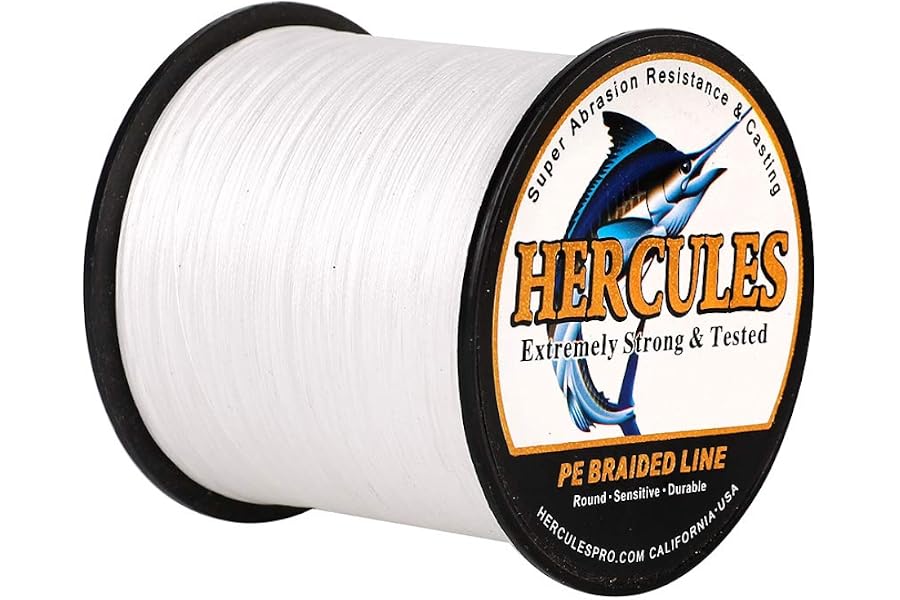 HERCULES Cost-Effective Super Strong 4 Strands Braided Fishing Line 6LB to 100LB Test for Salt-Water, 109/328 / 547/1094 Yards (100M / 300M / 500M / 1000M), Diam# 0.08MM - 0.55MM, Hi-Grade