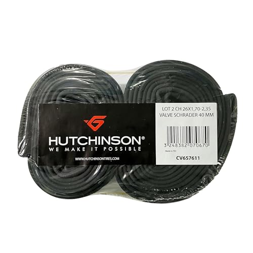 HUTCHINSON - Lot de 2 Chambre À Air - VTT - Standard - Résistance Et Anti-Crevaison - Valve Schräder - Épaisseur 0.9 mm - 40 MM - 26 x 1,70 - 2,35, Noir