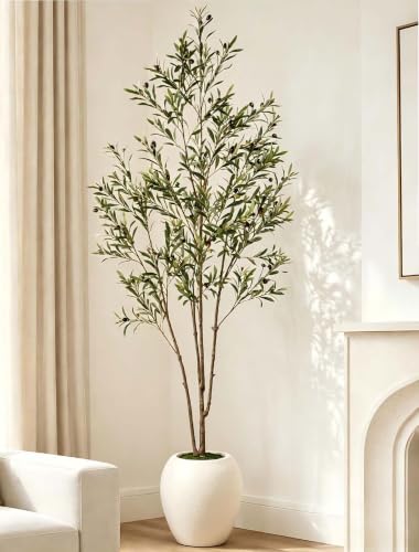 Inweder Olive Tree 7 ft with Large Pot: Tall Artificial Indoor Plants