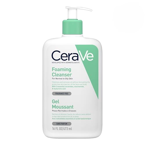 L'OREAL PARIS MB096221,Cerave Schuimende reinigingsgel, 473 ml, Foaming Moisturizer Wasgel voor dagelijks gebruik,473 ml (1er-pakket),Wit