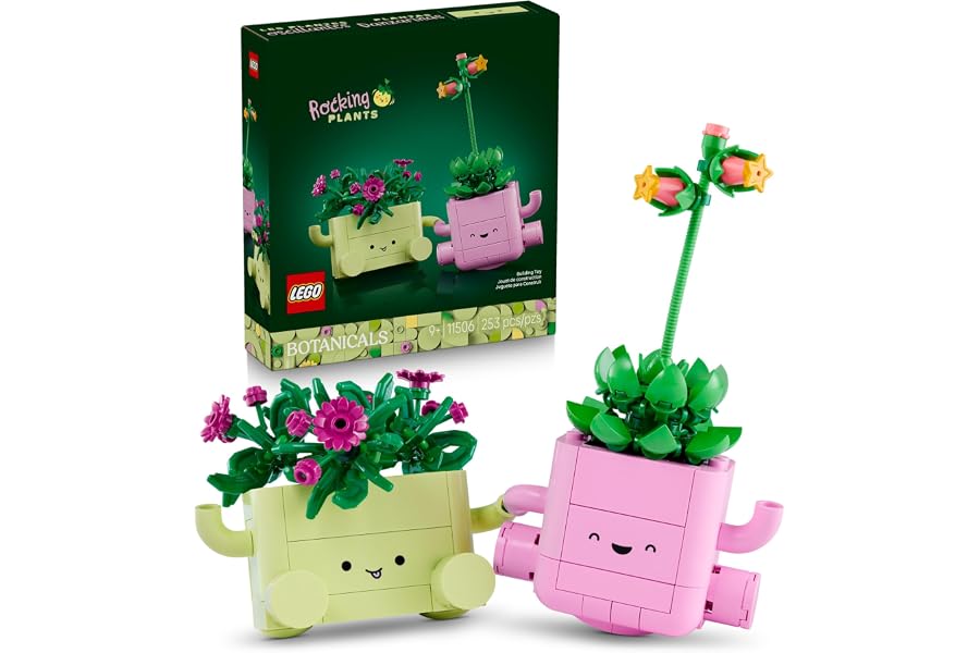 LEGO Botanicals Rocking Plants - Building Toy for Kids, Girls & Boys, Ages 9+ - Decor for Dorm Desk or Shelf - Housewarming Gift Ideas - 11506