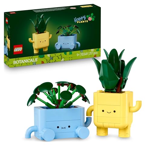LEGO Botanicals Vrolijke Plantjes – Bouwpakket om te Knutselen Voor Kinderen Incl. 2 Kunstplanten Met 2 Bloempotten en Verwisselbare Gezichten – Cadeau voor Meisjes en Tieners Vanaf 9 Jaar – 10349