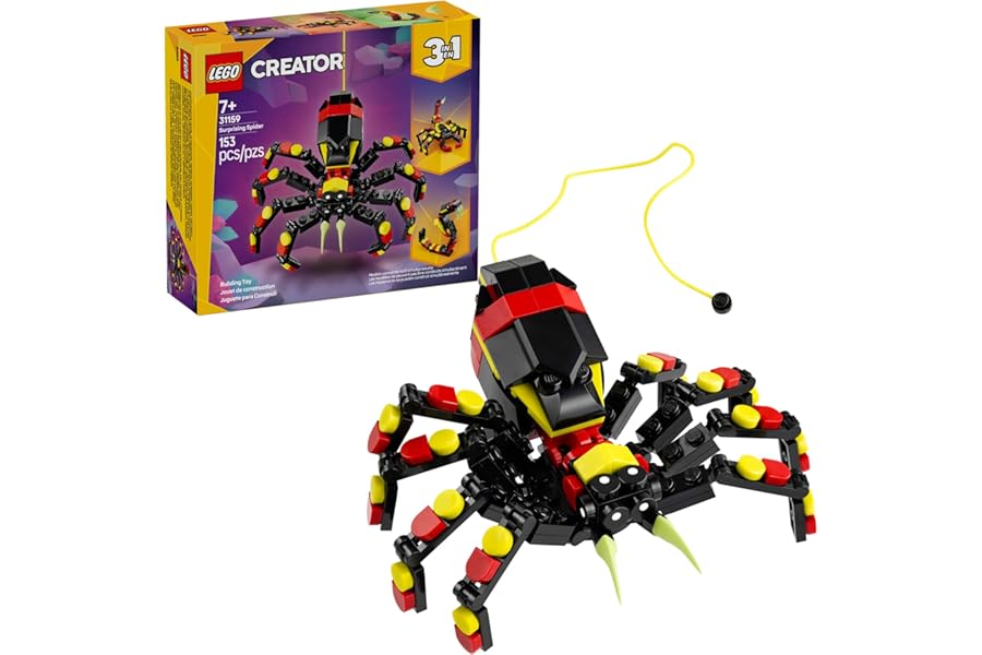 LEGO Creator 3 in 1 Wild Animals Surprising Spider Toy - Building Toy with 3 Build Options, Spider, Scorpion, or Snake - Anim